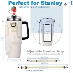 Cream carrying case compatible with 40 oz Stanley cup.